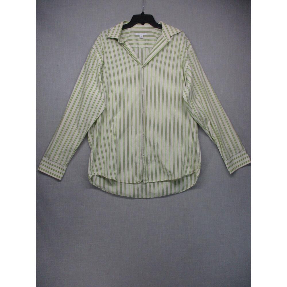 Banana Republic Green Striped Classic Timeless Buttonup Shirt Size 17-17½ XL